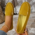thumbnail image 4 of Women's Slip On Shoes, Shallow Mouth Beans/Flat Heel/One Foot Lazy/Work Shoes (Yellow,44), 4 of 4
