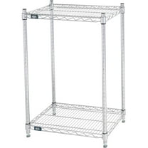 Nexel 2 Shelf Chrome ESD Wire Shelving Unit Starter 24""W x 14""D x 34""H