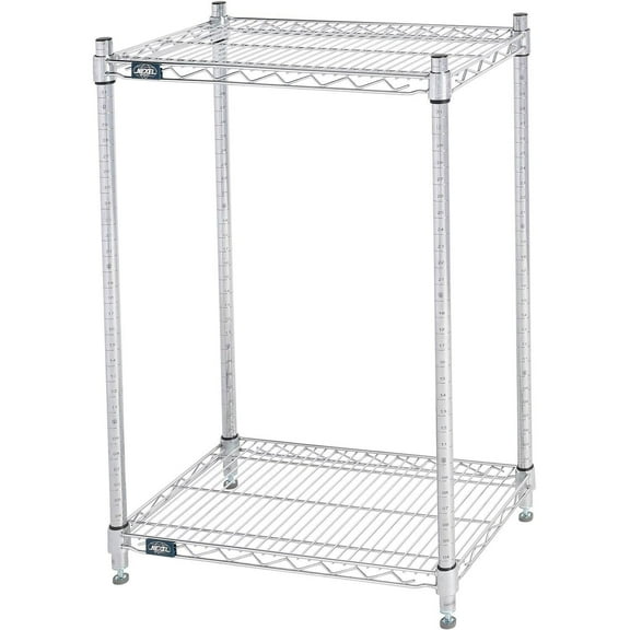 Nexel 2 Shelf Chrome ESD Wire Shelving Unit Starter 24""W x 14""D x 34""H