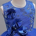 thumbnail image 6 of Odeerbi Teen Dress Toddler Kids Girls Princess Dresses Tulle Dress Middle-aged Children's Sleeveless Embroidery Mesh Gauze Dress Blue, 6 of 9