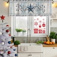 thumbnail image 5 of Texas Star Blue Curtain Valances for Windows, Kitchen Valance Window Treatments Panel 2 Pack, Farmhouse Country Branches Wooden Grain Rod Pocket Short Curtains for Bathroom Bedroom 54 x 18 Inch, 5 of 8
