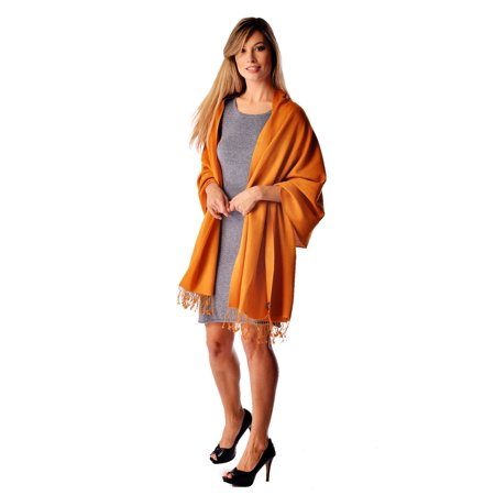Cashmere Boutique: 70% Cashmere and 30% SIlk Pashmina Wrap Stole (Color: Black, Size: 28" x 80")