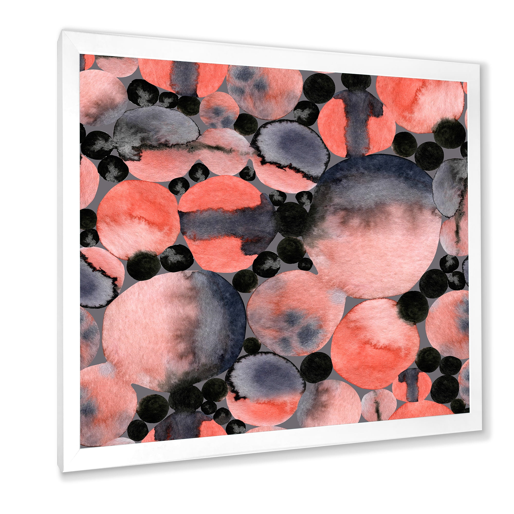 Designart 'Polka Dots Abstract Geometric Art' Modern Framed Art Print