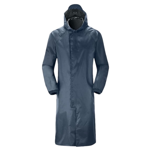 IVEYRTF Men's Reflective Long Raincoat for Rain Hiking Outdoor Waterproof Durable Breathable Comfort Fit Rainwaer(Navy,Free Size)