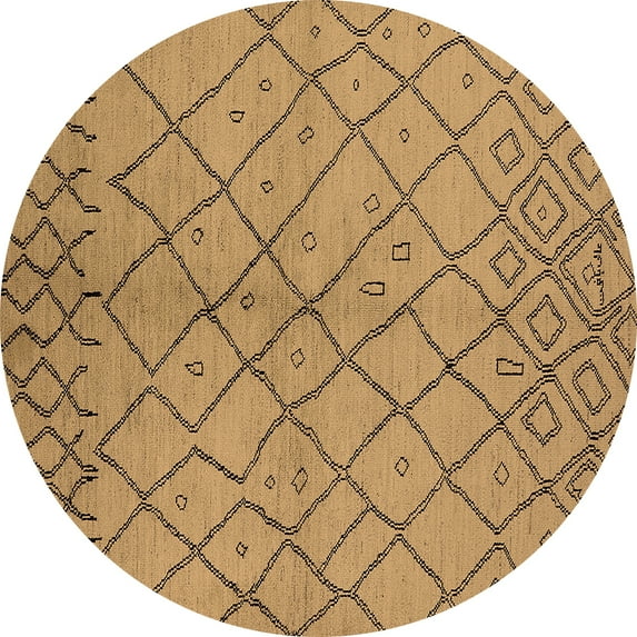 Ahgly Company Indoor Round Solid Brown Modern Area Rugs, 5' Round