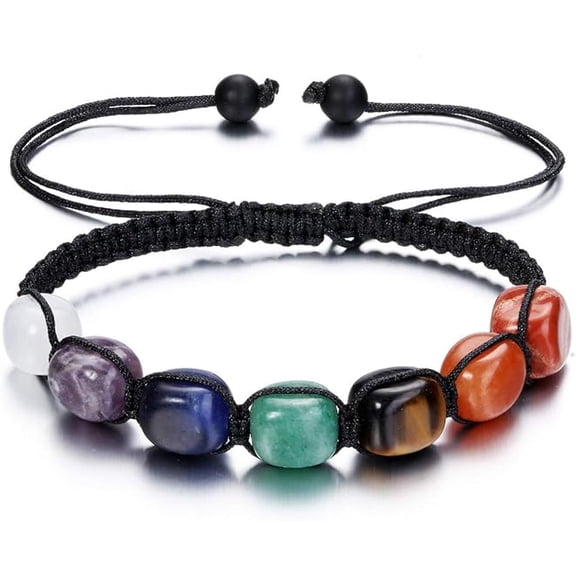 7 Chakra Healing Crystal Bracelet - Natural Stone Beaded Braided Bracelet for Men Women, Adjustable Spiritual Jewelry for Yoga, Meditation, Energy Balance & Daily Wear