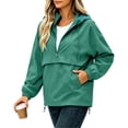 thumbnail image 6 of gbyLJF Womens Windbreaker Jacket Quarter Zip Hooded Pullover Waterproof Rain Jackets for Outdoor Hiking Running, 6 of 6
