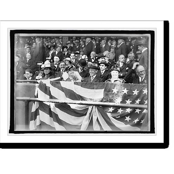 Historic Print, Pres. Wilson, opening ballgame, Wash. D.C., 1916, 16" x 20"