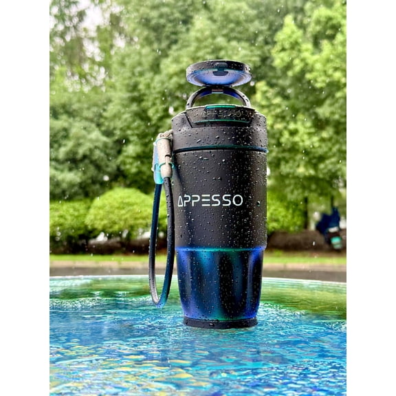 Appesso Electric beverage heaters, Portable Water Boiler Heated Travel Mug,Multiple Temperature Adjustable Coffee Tea Truck Cup with 304 Stainless Steel Dry Burn Protection