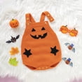 thumbnail image 3 of Baby Boy Girl Halloween Outfits Pumpkin Knitted Romper Overalls Fall Winter Sweater Jumpsuit Bodysuit Newborn Infant Cute Clothes, 3 of 7