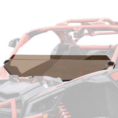 SAUTVS X3 Demi-Pare-Brise Teinté Foncé Résistant aux Rayures Manteau Dur Poly Ventilé Pare-Brise Moyen pour Accessoires Can Am Maverick X3 XRS XDS Turbo R Max 2017-2024