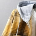 thumbnail image 5 of DxhmoneyHX Men's Plaid Flannel Hooded Shirts Long Sleeve Casual Button Down Regular Fit Shirt Jacket with Hood, 5 of 5