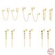 thumbnail image 1 of Pendientes de cadena de moda con diseño de eslabones con incrustaciones de diamantes de plata de ley S925, juego de 6 pares de 6 estilos diferentes oso de fresa  Electrónica, 1 of 5