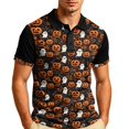 thumbnail image 3 of IAJDKMEK Halloween Men's Polo Short SleeveShirt - Button-Down Soft Knit Shirt, Lightweight Summer Shirt for Party, Golf, Daily Wear & Costume Events,Earthy Yellow M, 3 of 7