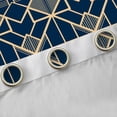thumbnail image 4 of Homewish Navy Gold Triangle Curtains Pack of 2 (42x84 Each) for Adult, Chic Minimalst Minimalism Curtains Blackout, Abstract Stripes Bedroom Curtains, Blackout Curtains Room Decor, 4 of 6
