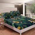 thumbnail image 3 of Castle Fairy Animal Cheetah 4 Pieces Queen Sheet Sets,Botanical Plants Ultra Soft Flat Sheet,Woodland Wildlife Queen Fitted Sheet,Ultra Soft Cartoon Home Decor, 3 of 5