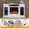 thumbnail image 6 of Sunmthink 58" Fireplace TV Stand for TVs up to 65 Inch, Entertainment Center with 23" Electric Fireplace, Glass Doors, Media Console Cabinet for Living Room, White, 6 of 7
