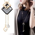 thumbnail image 2 of Collier Long Pendentif pour Femmes Chaîne de Chandail Collier Ras du Cou Réglable Bijoux Élégants Accessoires Habillé Collocation Soirée d'Hiver Mariage, 2 of 8