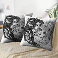 thumbnail image 4 of LALILO Throw Pillow Covers Two Characters Day And Night Union Symbol Moon Cushion Cover 18" x 18", 2 Pack, 4 of 6