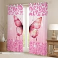 thumbnail image 2 of Homewish Flying Butterfly Blackout Curtains Set of 2 (52x84 Each) For Children Teens Female,Bling Leopard Print Window Curtains,Pink Glitter Curtains and Drapes,Microfiber Bedroom Decor, 2 of 6