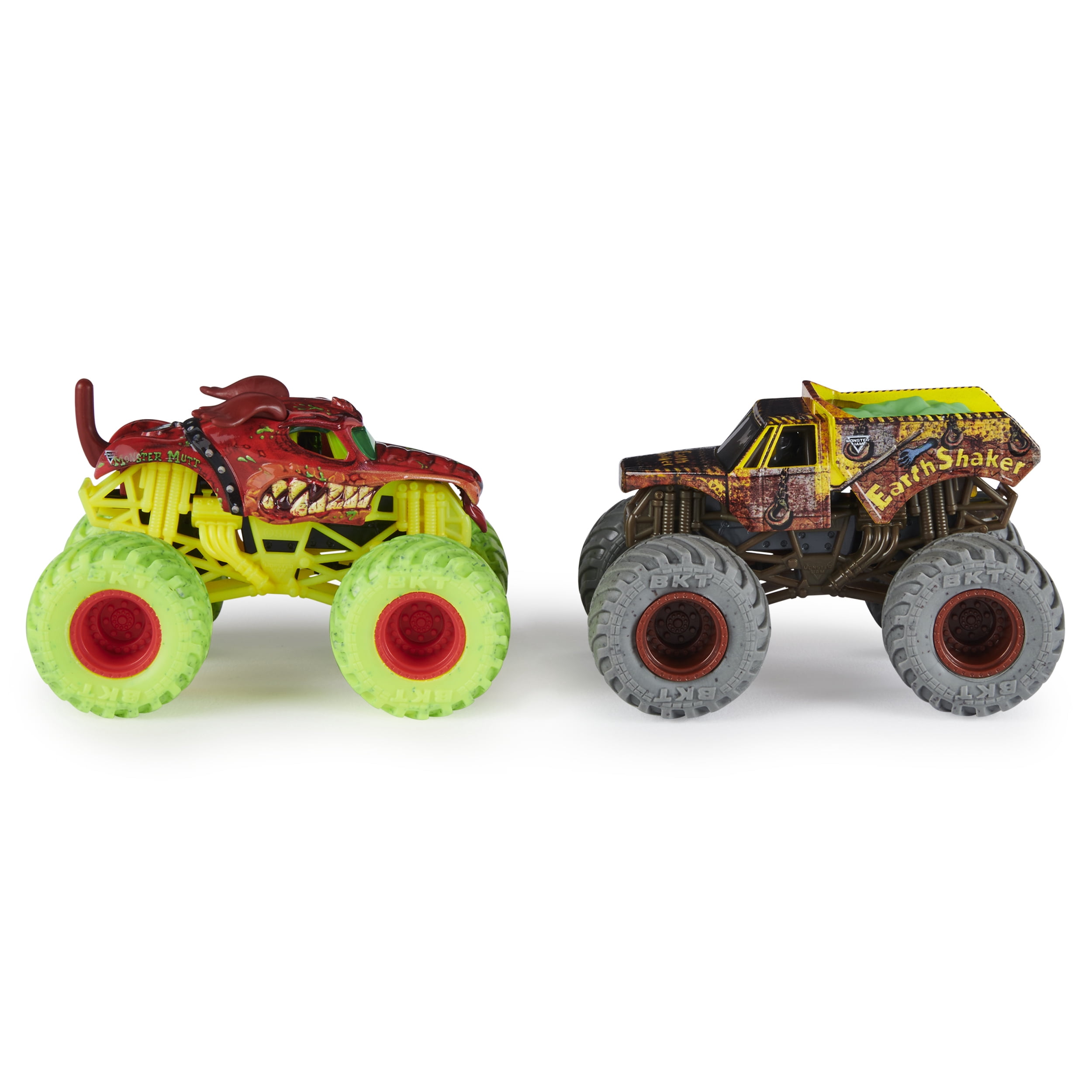 Monster Jam, Official Zombie Monster Mutt Vs. Hunter Earth Shaker Die-Cast Monster Trucks, 1:64 Scale