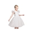 thumbnail image 2 of Girls Dress White Pearl Glitter Wedding Bridesmaid Pageant Hollow Back 7 Years, 2 of 8