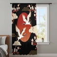 thumbnail image 3 of Japanese Style Sheer Curtains 45 Inches Long, Modern Cranes Cherry Flower Wave Red Brown Light Filering Curtains, Breathable Simi Curtain Privacy Drapes for Kitchen Bathroom Small Window Treatment, 3 of 9
