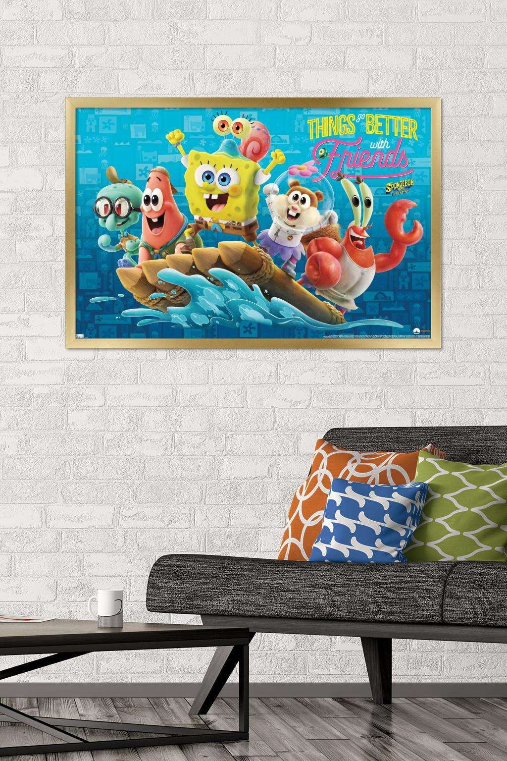 The SpongeBob MoVie: Sponge On The Run - Friends Wall Poster, 22.375" x 34", Framed