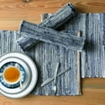 thumbnail image 4 of Perilla Home Natural Chindi Jute Placemats Set of 4 Vintage Boho 13x19 Inch Table Mats for Kitchen Dining Home Decor Rectangle Denim Blue Stripe Rustic Placemat, 4 of 6
