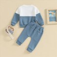 thumbnail image 5 of TOWED22 Toddler Baby Boy Fall Winter Clothes Color Block Long Sleeve Sweatshirt Pullover Tops + Joggers Pants Outfit Set, 5 of 7