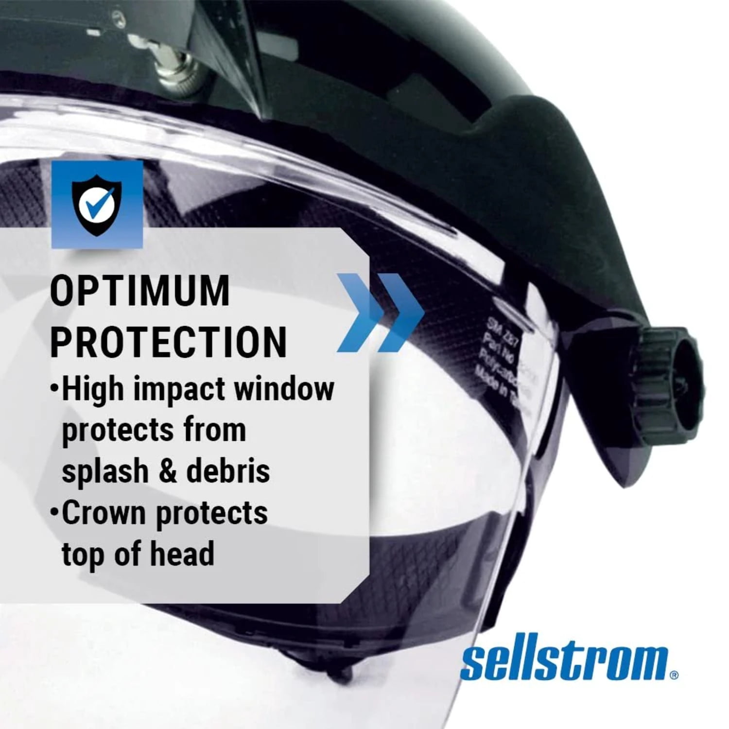 Sellstrom Face Shield - DP4 Series - 9" x 12.125" x 0.060" Window - Clear AF with Shade 8 IR Flip Visor - Ratcheting Headgear