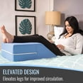 thumbnail image 4 of DMI Ortho Bed Wedge Elevated Leg Pillow, Supportive Foam Wedge Pillow for Elevating Legs, Improved Circulataion, Reducing Back Pain, Post Surgery and Injury, Recovery, Blue 6" x 20" x 24", 4 of 7