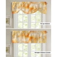 thumbnail image 4 of Tie Up Valance Curtain for Kitchen, Watercolor Flower Leaves on Orange Rod Pocket Short Curtains Adjustable Tie-Up Shade Valances, Gradient Abstract Art Window Treatment for Bathroom Living Room Bedroom, 4 of 7