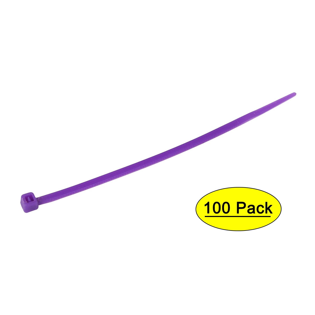 100mm Long Network Cable Cord Wire Zip Ties Straps Purple 100 Pcs 
