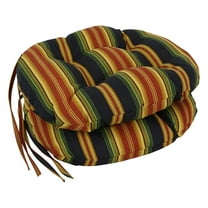 Blazing Needles 16-inch Spun Polyester Patterned Outdoor Round Tufted Chair Cushions (Set of 2)