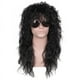 thumbnail image 1 of Peluca de los años 80 para hombre, pelucas negras, disfraz de Halloween, peluca masculina, peluca de rockero de heavy metal punk, peluca de disfraz de rockero negro rizado largo y rizado, 1 of 5