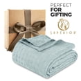 thumbnail image 6 of Superior Basketweave All-Season Cotton Blanket, Twin, Light Blue, 6 of 11