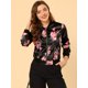 thumbnail image 2 of Dde San Patricio ChaqueDe Bombardero Floral LigeCon CremalleY Cuello Alto PaMujer Negro roM, 2 of 6