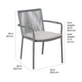 thumbnail image 6 of Seasonal Living Archipelago 18" Aluminum Dining Arm Chairs in Gray (Set of 2), 6 of 6