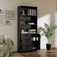 thumbnail image 1 of 71" Tall 6-Tier Bookshelf with Door & 3 Drawers – Modern Storage Bookcase for Living Room, Office, Study, 1 of 9