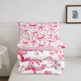 thumbnail image 5 of Manfei Watercolor Dot Bow King Size Comforter Sets,Pink Heart Print Comforters King Size,Pink Reversible,3-Piece,1 Comforter and 2 Pillowcases, 5 of 7