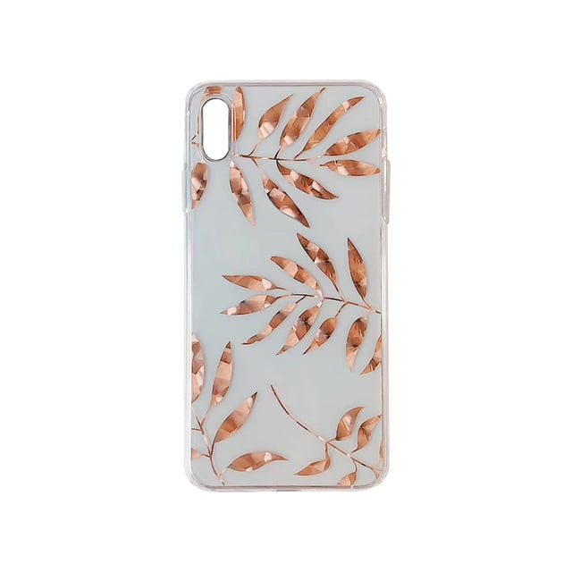 Cubierta del teléfono Caja del teléfono con hoja plateada TPU Hojas Diseño Carcasa protectora, Reemplazo para iPhone 11 pro, Dorado Vogacara EL000722-11