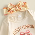 thumbnail image 6 of Cjfdfy Newborn Baby Girl Halloween Outfit Cutest Pumpkin In The Patch Long Sleeve Romper Skort Headband Stockings Infant Cute My First Halloween Outfit 0-18 Months, 6 of 9