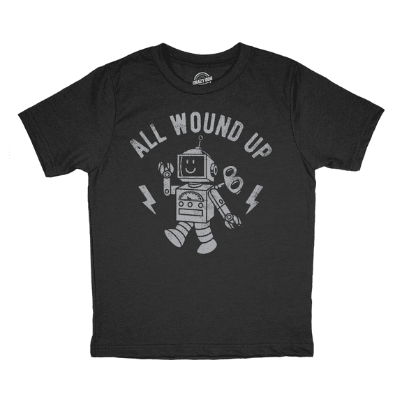 Youth Funny T Shirts All Wound Up Sarcastic Toy Graphic Novelty Tee for Kids