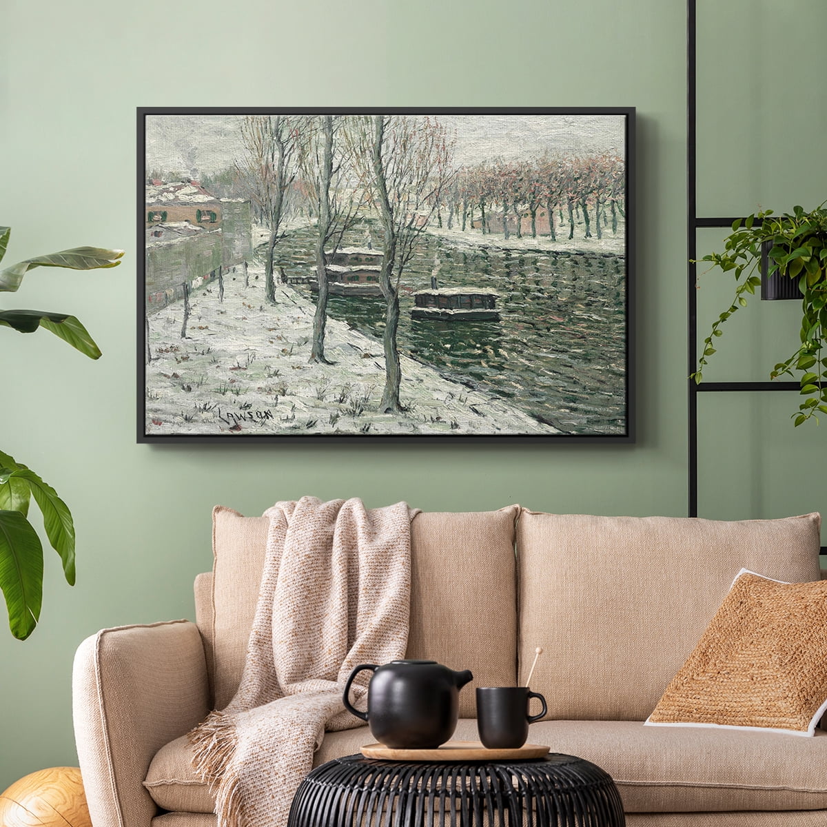 Vintage Landscape-CLXVI By Wexford Home Framed in Black Wood Gallery Wrapped Canvas 27 in. x 41 in.