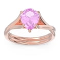 thumbnail image 2 of Diamond-Capitals 2.00 Carat Pear Cut Pink Sapphire Gemstone New Solitaire Wedding Ring for Women 18K Rose Gold Size 8.5, 2 of 8