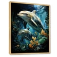 thumbnail image 2 of Designart "Eco Guardians Of The Dolphins II" Animals Dolphin Floater Framed Wall Art Prints, 2 of 5