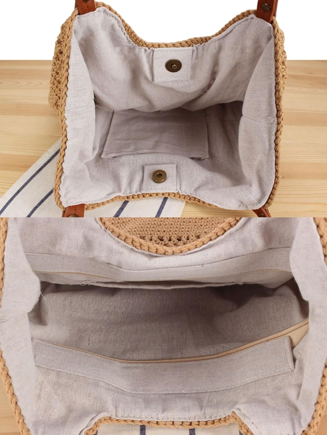 Zhengup Beach Tote Bag Women Summer Purse Crochet Handbag Cotton Knit Woven Shoulder Bag Soft Handmade Mesh Boho Travel Vacation