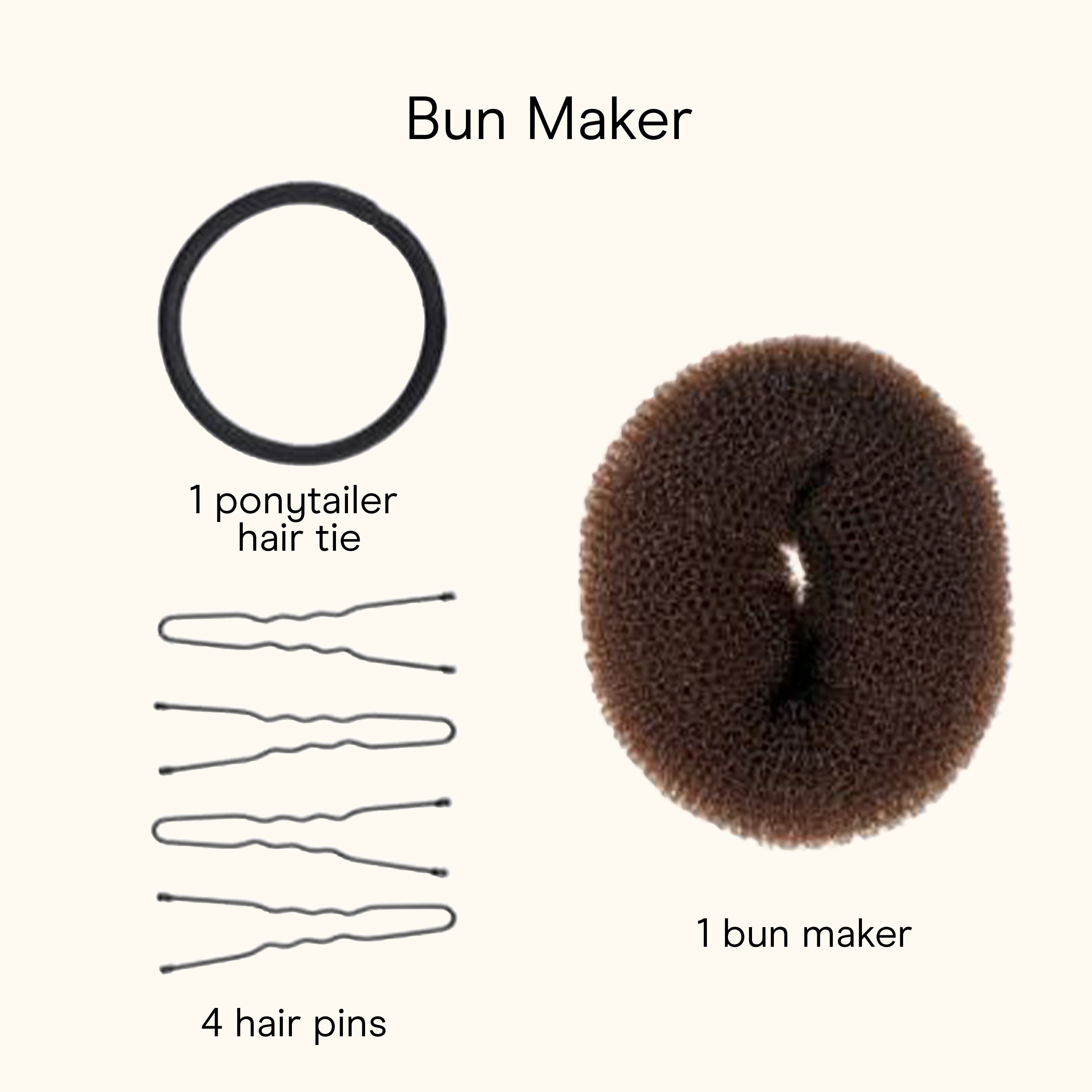 Conair Bun Maker Kit with Bobby Pins, Brown, 6 pk