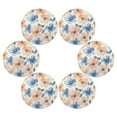 thumbnail image 6 of WOBOGO Pastel Peach and Blue Flowers Round Placemats Set of 6 Heat Resistant Washable Kitchen Table Decorations 15.4in, 6 of 7